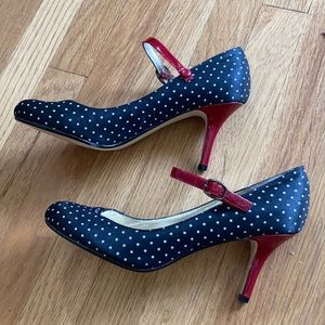 Steve Madden Polka Dot and Patent Leather Pumps